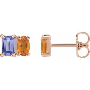 Two-Stone Stud Earrings