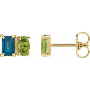 Two-Stone Stud Earrings
