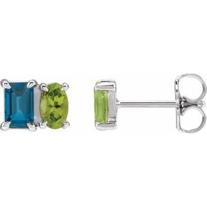 Two-Stone Stud Earrings
