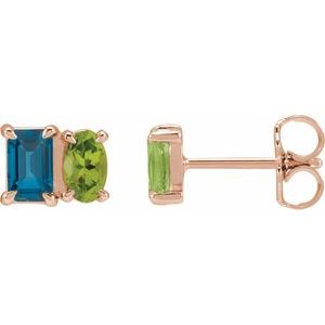 Two-Stone Stud Earrings