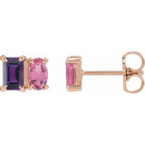 Two-Stone Stud Earrings