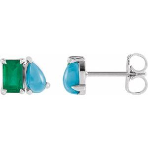 Two-Stone Stud Earring