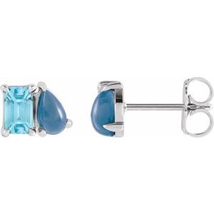Two-Stone Stud Earring