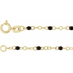 2 mm Enamel Bead Adjustable Chain