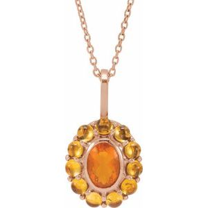 Cabochon Halo-Style Necklace or Pendant