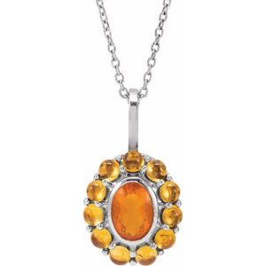 Cabochon Halo-Style Necklace or Pendant