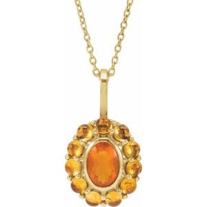 Cabochon Halo-Style Necklace or Pendant