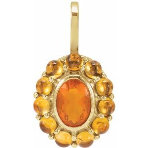 Cabochon Halo-Style Necklace or Pendant