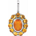 Cabochon Halo-Style Necklace or Pendant