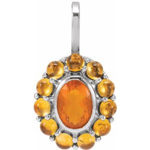 Cabochon Halo-Style Necklace or Pendant