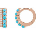 Accented Cabochon Hoop Earrings