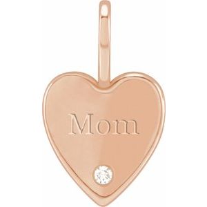 Engravable Accented Heart Charm/Pendant