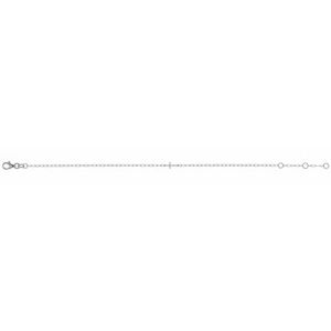 14K White Gold Sideways Cross Paperclip-Style Chain 6 1/2-7 1/2" Bracelet