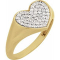 Pavé-Style Heart Signet Ring