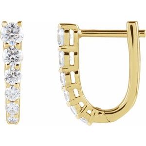 Accented U-Hoop Earrings