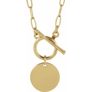 Engravable Toggle Necklace