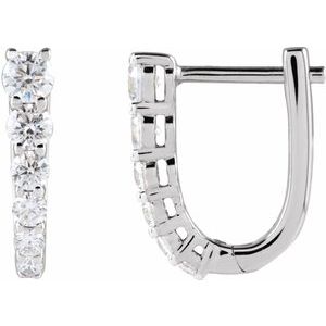 Accented U-Hoop Earrings