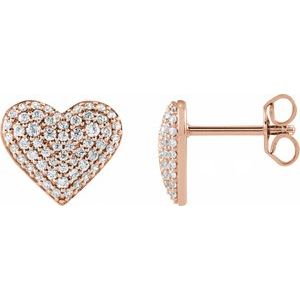 Accented Puffed Heart Earrings