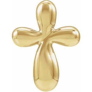 14K Yellow Gold Electroform Puffed Cross Pendant