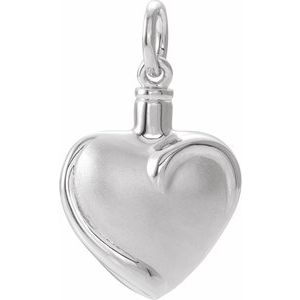 Sterling Silver Heart Ash Holder 18" Necklace
