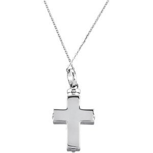 Sterling Silver Woven Cross Ash Holder 18" Necklace