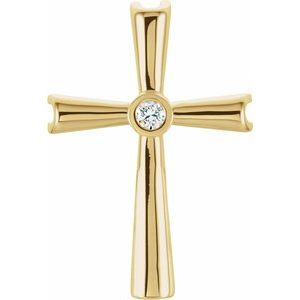 14K Yellow Gold .04 CTW Natural Diamond Cross Pendant