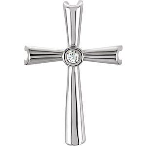 Solitaire Cross Pendant
