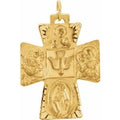 14K Yellow Gold 28x23.5 mm Four-Way Cross Medal