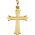 18K Yellow Gold 27x16 mm Cross Pendant
