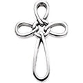 Sterling Silver 34.25x24 mm Cross Pendant