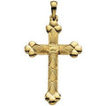 14K Yellow Gold 35x22 mm Cross Pendant