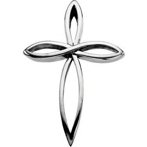 Sterling Silver 36.5x26.25 mm Cross Pendant