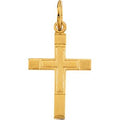 14K Yellow Gold 13x9 mm Youth Cross Pendant