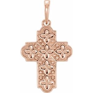 Ornate Floral-Inspired Cross Pendant