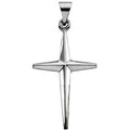 14K White Gold 31x17.5 mm Cross Pendant