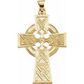 14K Yellow Gold Celtic-Inspired Cross Pendant