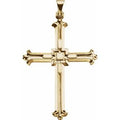 14K Yellow Gold 42.5x31.5 mm Cross Pendant