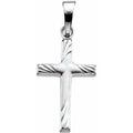 14K White Gold 17.5x12 Cross Pendant