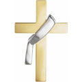 14K Yellow/White Gold Deacon's Cross Lapel Pin