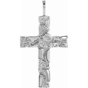 Sterling Silver Nugget Cross Pendant