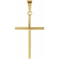 14K Yellow Gold 22.75x15 mm Cross Pendant