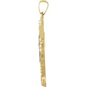 14K Yellow/White Gold 25.5x18 mm Hollow Cross Pendant