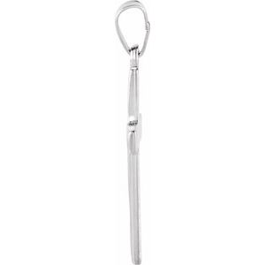 14K White Gold 21x14 mm Cross Pendant