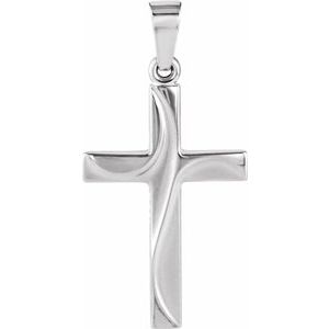 14K White Gold 21x14 mm Cross Pendant