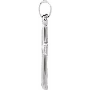 14K White Gold 17x12 mm Cross Pendant