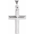 14K White Gold 17x12 mm Cross Pendant