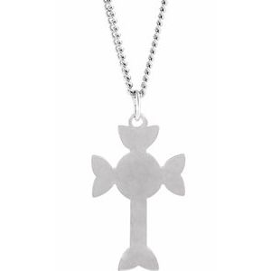 Sterling Silver Celtic-Inspired Cross 24" Necklace