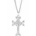 Sterling Silver Celtic-Inspired Cross 24" Necklace