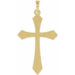 14K Yellow Gold 32x21 mm Cross Pendant
