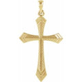 14K Yellow Gold 32x21 mm Cross Pendant